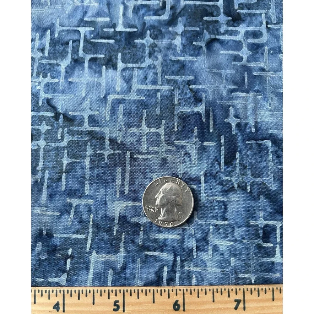 Quilt Craft‎ Fabric 100% Cotton Material Blue Shades Abstract Print 44 x 27 DIY